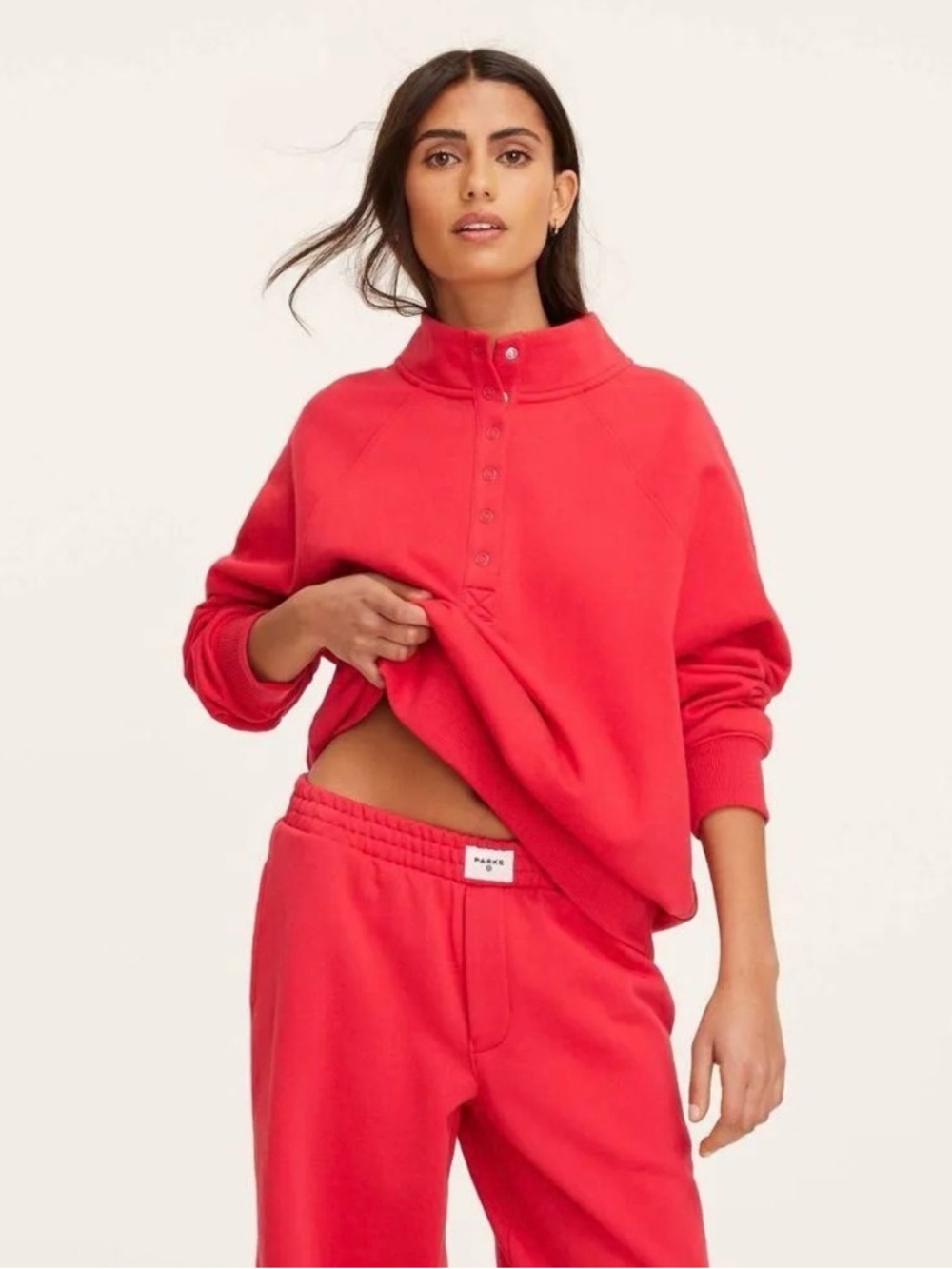 NWOT PARKE x Target Snap Mockneck Popover Sweatshirt in Size S/M